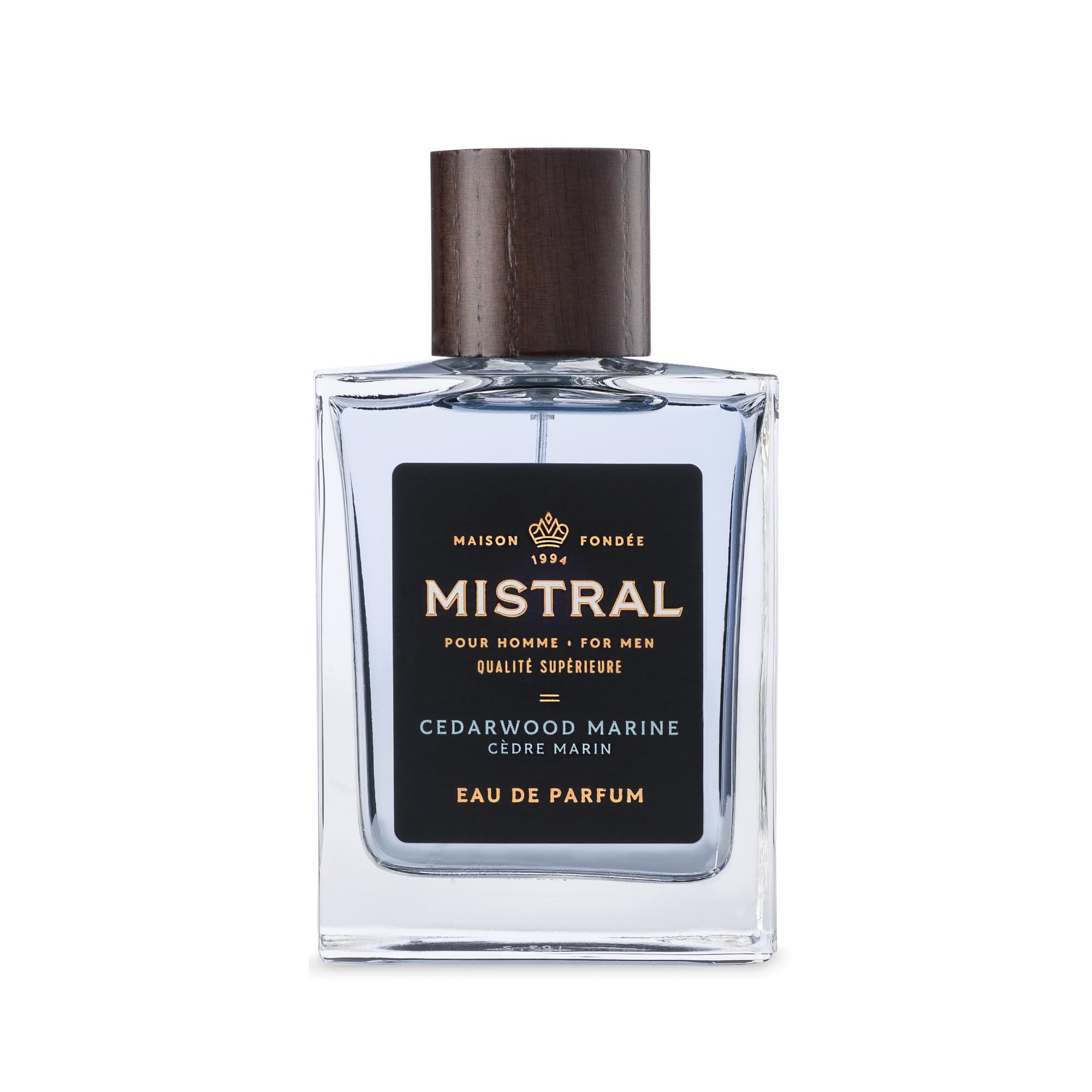 Mistral Men’s Cologne – Cedarwood Marine Eau de Parfum | Fresh & Woodsy Masculine Scent with Marine, Jasmine & Cedarwood | Cruelty-Free & Long-Lasting Perfume for Men, Made in France - 3.4 Oz