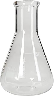 GSC International EF50 Glass Gsc Erlenmeyer Flask, 50 mL with Graduations, Borosilicate Glass, 1.6907 fl. oz. Capacity