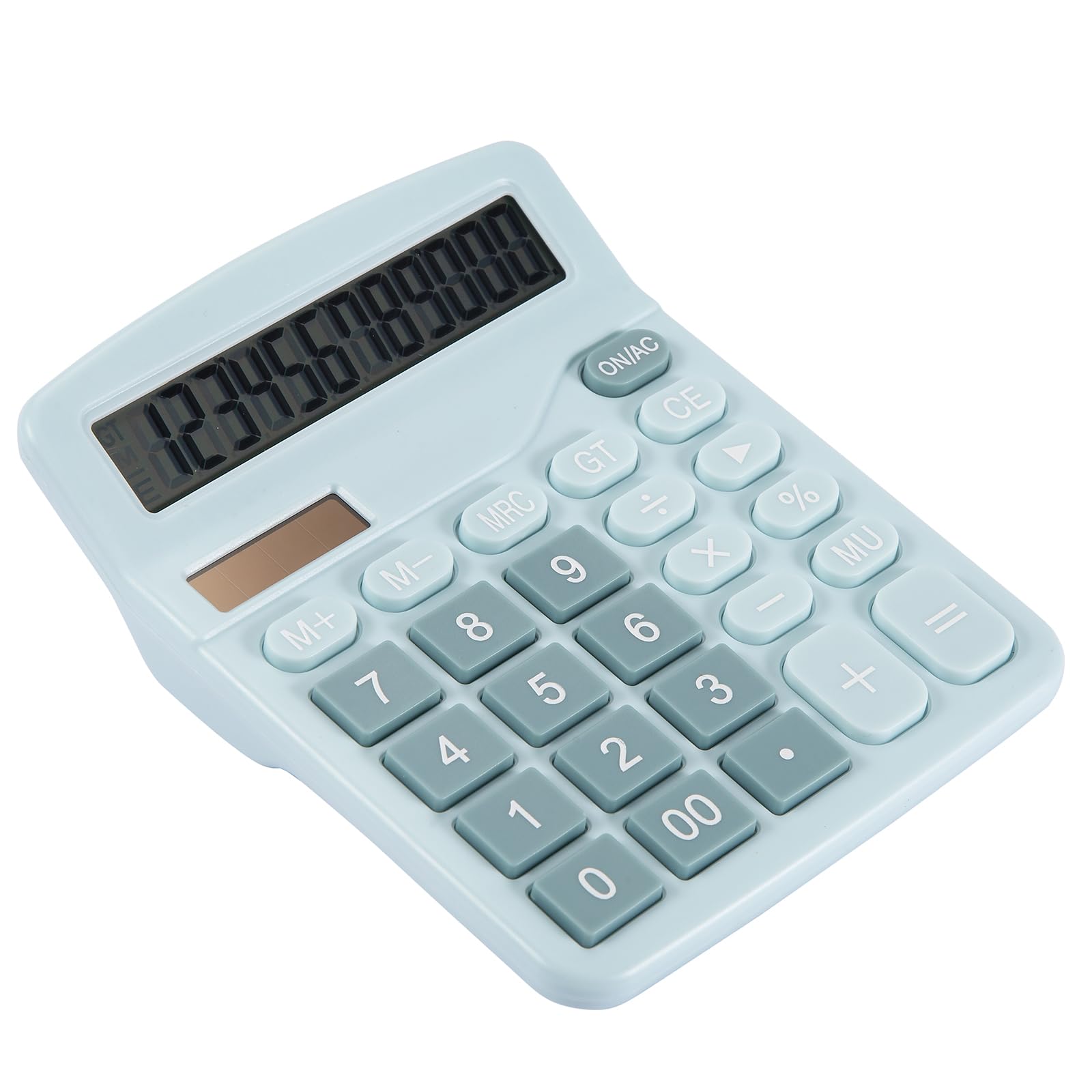 Calcolatrice Standard Blu Sfumata - 12 Cifre, Display LCD, Doppia Alimentazione, Per Ufficio E Scuola - Foto 4