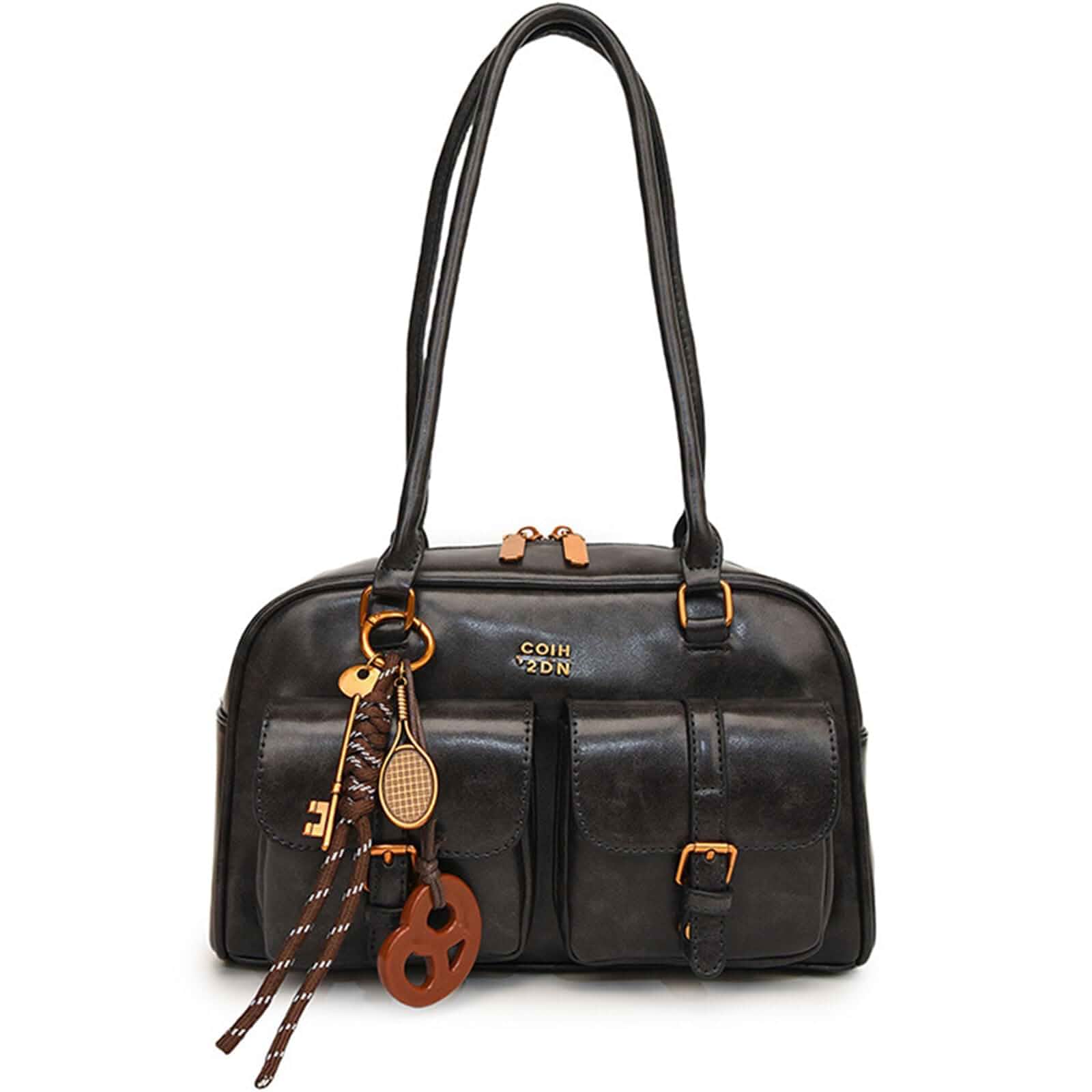 Bycobecy Shoulder Bag for Women Retro Top Handle Bag Vintage Y2k 90s Handbag Soft Leather Trendy Underarm Purse