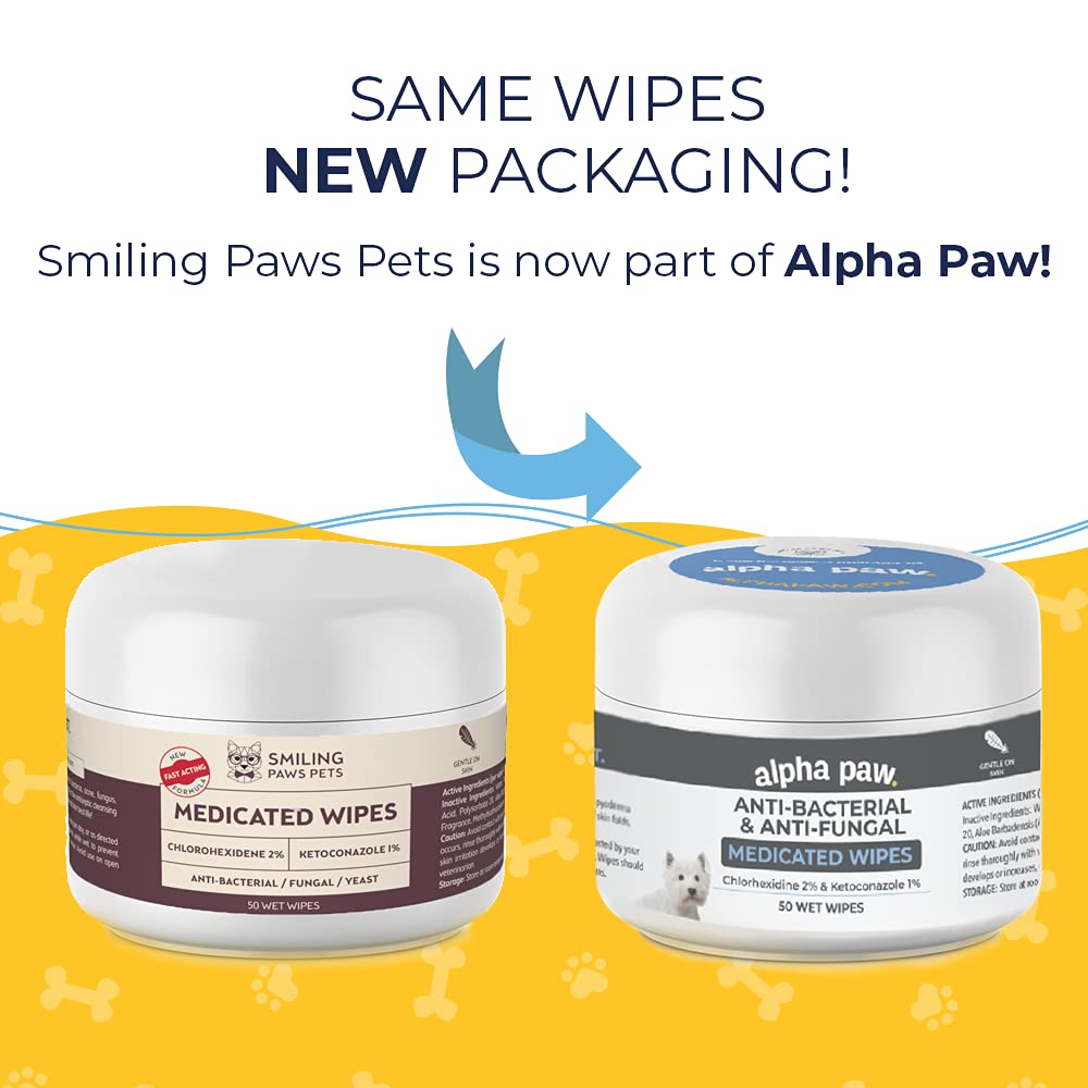 Smiling Paws Pets Antibacterial & Antifungal Wipe for Dogs & Cats