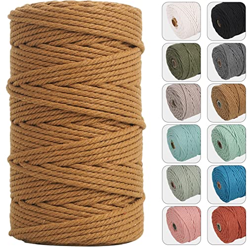NOANTA 4mm 109yards Macrame Cord Coffee Cotton Rope for Wall Hanging, Plant Hangers, Crafts, Knitting
