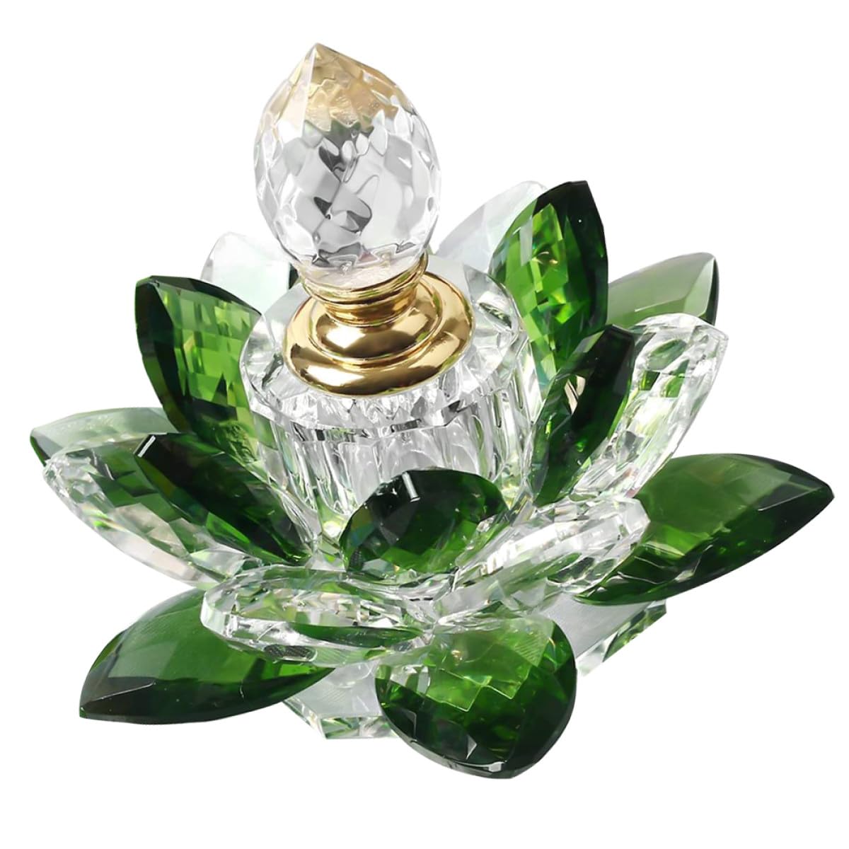 Flacon de parfum en verre vert pour décorer la coiffeuse