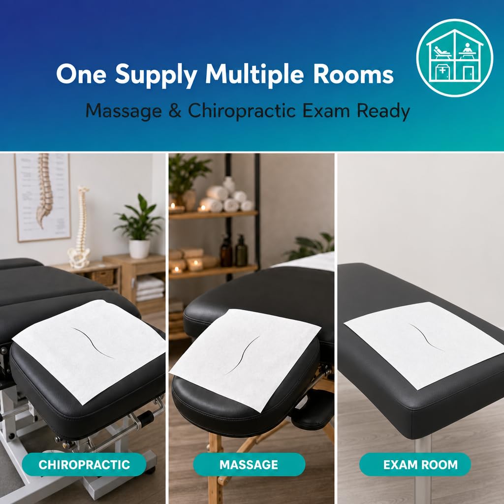 Chiropractic/Massage Exam Headrest Sheets with 7" Slit 12" x 12" 1,000/Case — Amazon image 8