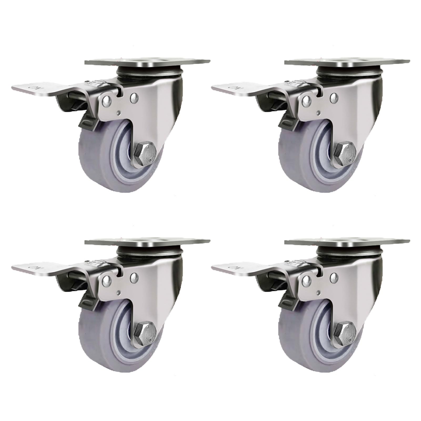 GYEQXKT Set of 4 Swivel Caster Wheels with Brake for Furniture Industrial Trolleys Workbenches - Heavy-Duty Casters for Easy Mobility & Convenience