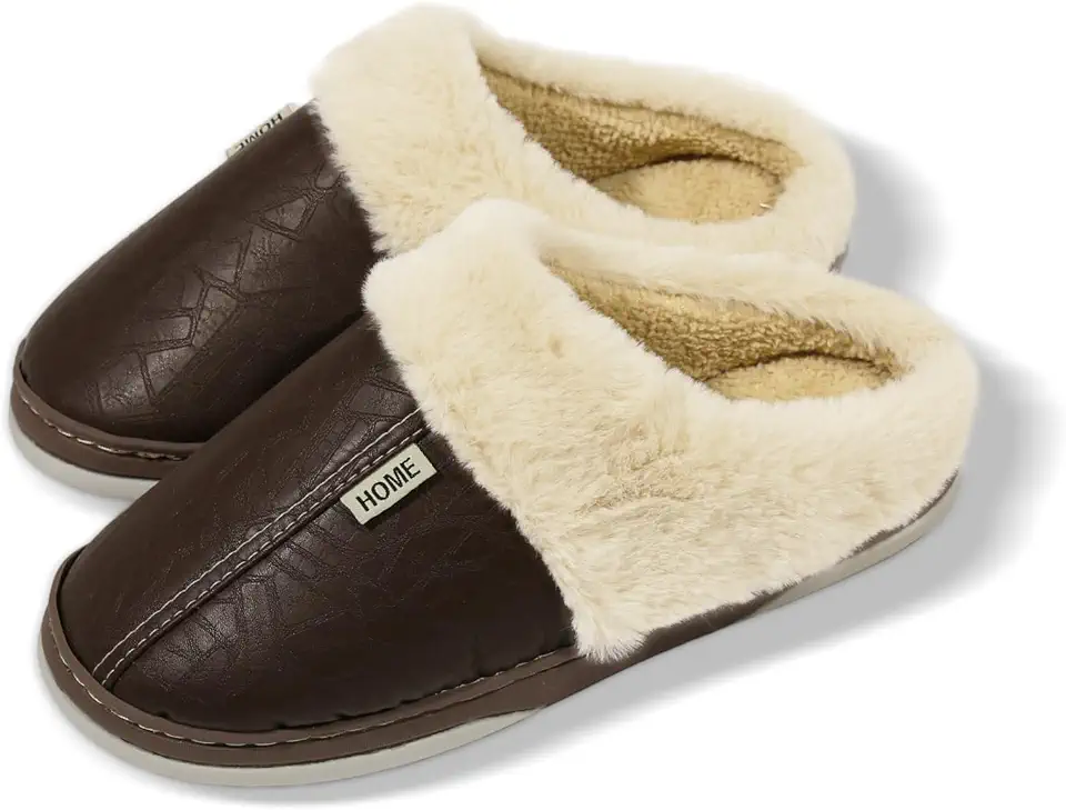 Pantufas Masculinas, Chinelo de Algodão Impermeáveis, Macias e Felpudas, Antiderrapantes e Aconchegantes. (Recomendado Escolher 1 Tamanhos Maiores).