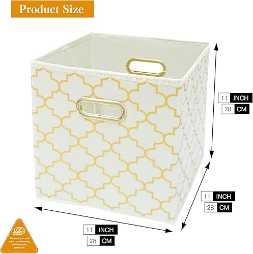Miniatura 2 de Contenedores de almacenamiento de tela (11 x 11 x 11 pulgadas) con asas dobles para armario, guardería, hogar, organizadores de dormitorio, juego de