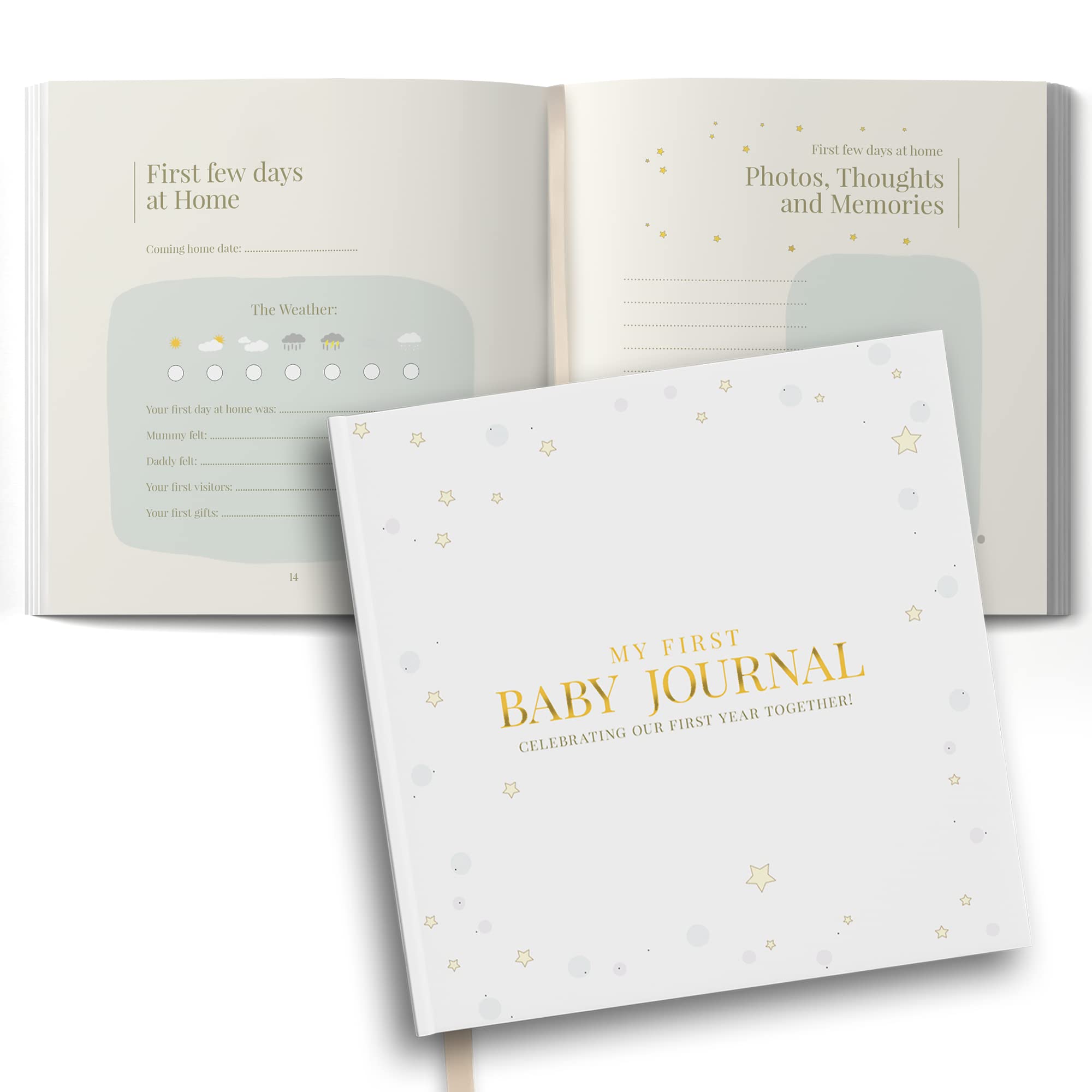 Baby Memory Book & Journal – First Year Keepsake Album, Baby Milestone Book & Scrapbook | Newborn Memory Book for Boy or Girl - Great Gift