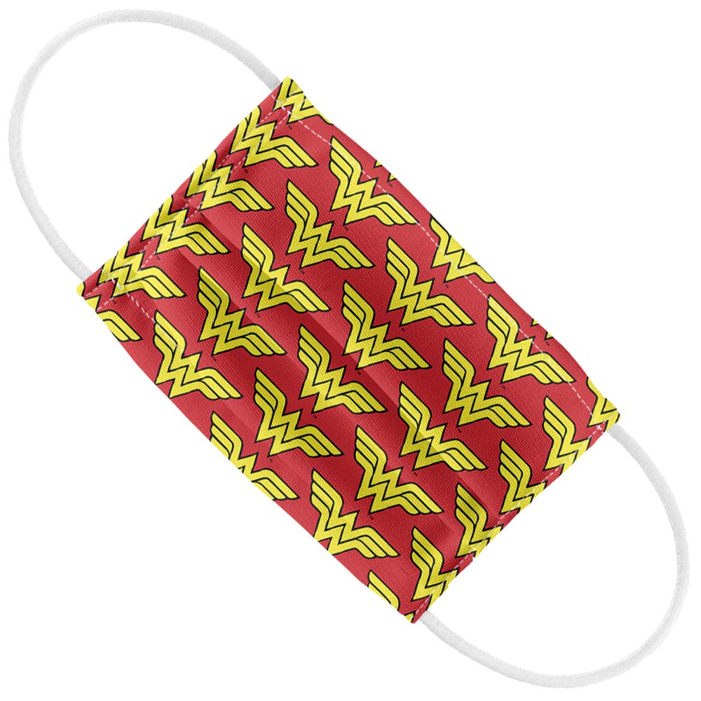 Popfunk Wonder Woman Kids Classic Logo Pattern 1-Ply Reusable Face Mask Covering with Adjustable Nose Wire