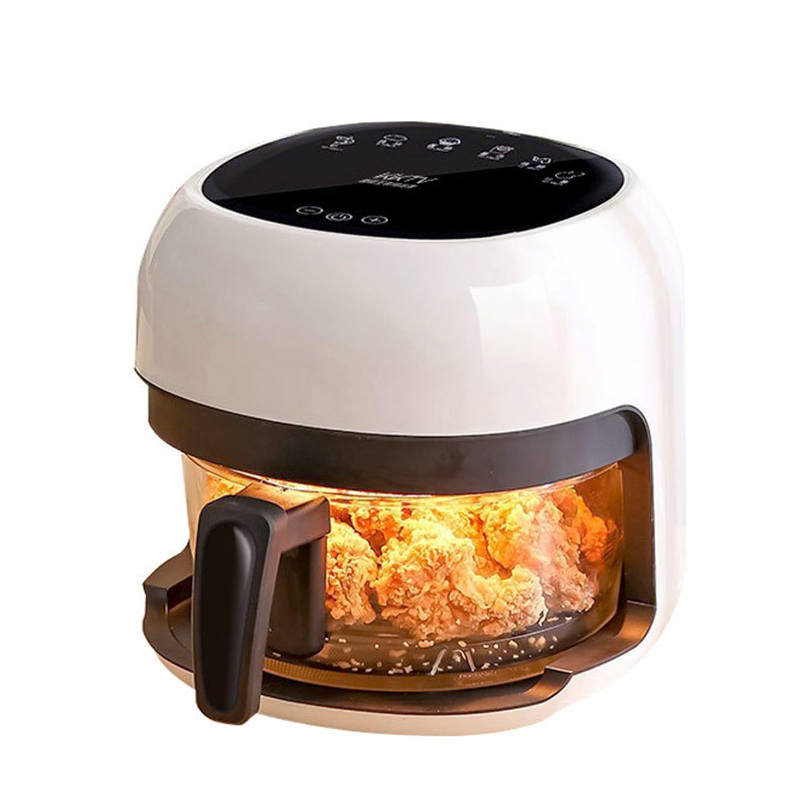 Freidora De Aire Transparente De Cristal Con Pantalla Táctil, Capacidad De 4L, Sin Aceite Y Sin Humo, Cocina Saludable, Freidora Multifuncional (Color : Blanc)