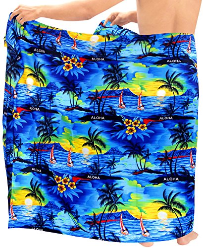 LA LEELA Hombres Lisas Hawaiano de Nataci�n Pareo Playa Hawaiana Abrigo 78x39...