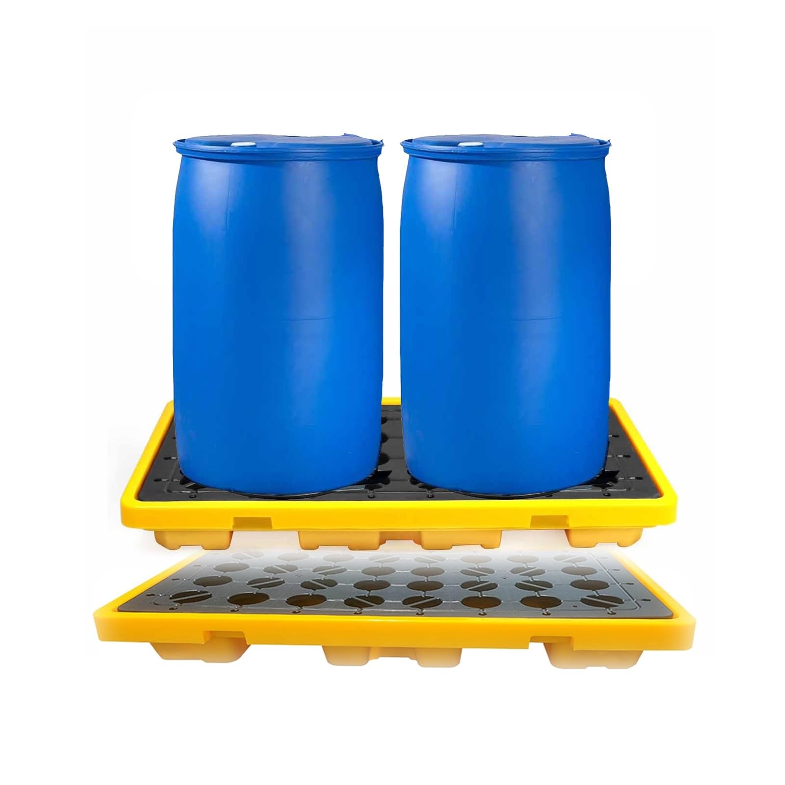 JKJZSALJ Heavy-Duty Polyethylene Spill Containment Kit For Drums - Leakproof Storage Tray - Detachable Platform For Safe, Efficient Spill Management & Hazardous Mat,72x72x16cm