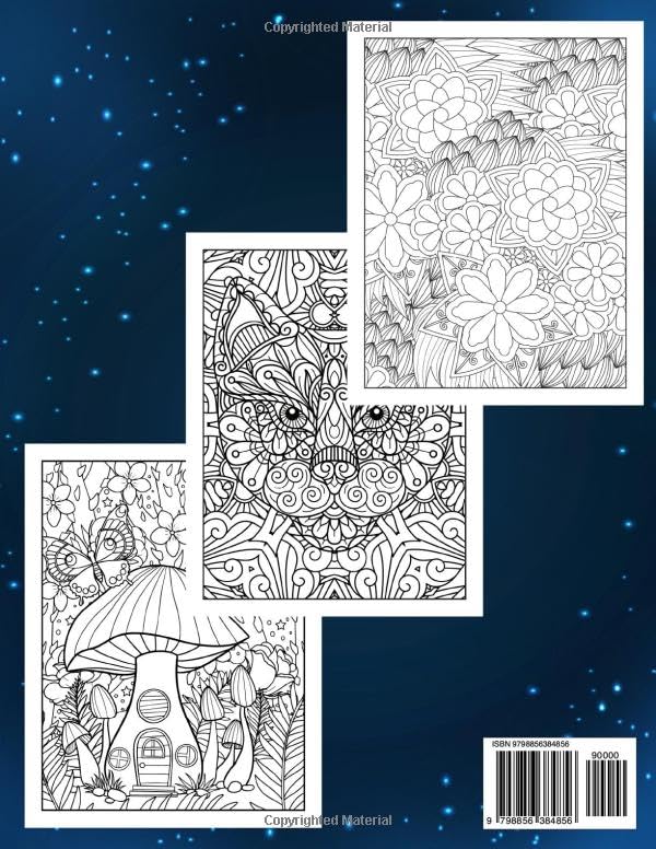 Color Your Stress Away - Adult Coloring Book for Anxiety Relief, Calmness , Relaxation and Mindfulness: Featuring a Variety of Mandalas, Fantasy, Animals and Flowers for Men and Women image 3