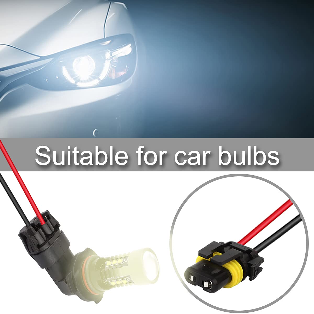 10PCS 9005 HB3 9006 HB4 gniazdo żarówki żeński adapter okablowania złącze uprzęży do LED Headlight Adapter gniazda światła przeciwmgielnego