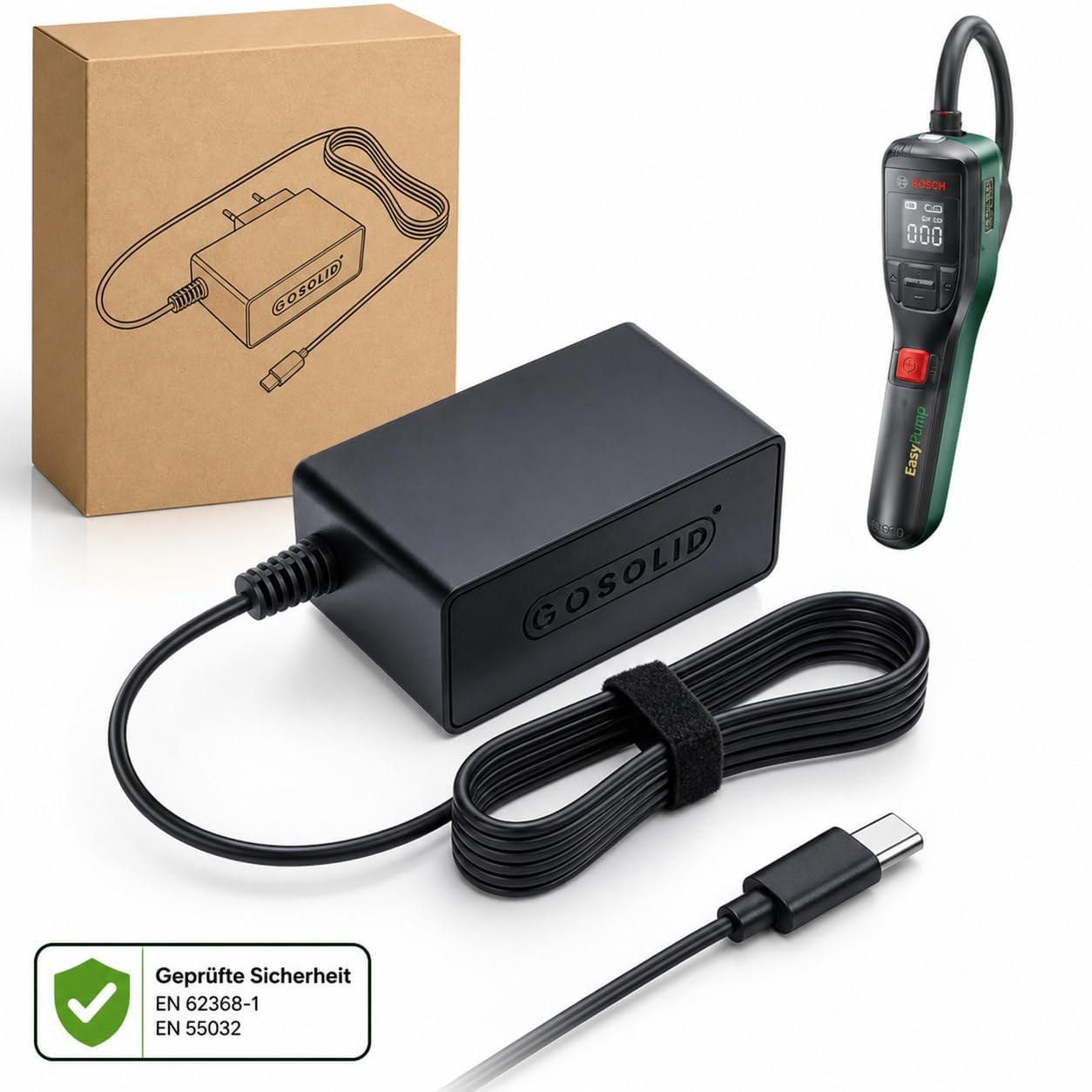 GO SOLID! Cargador Compatible con Bosch EasyPump