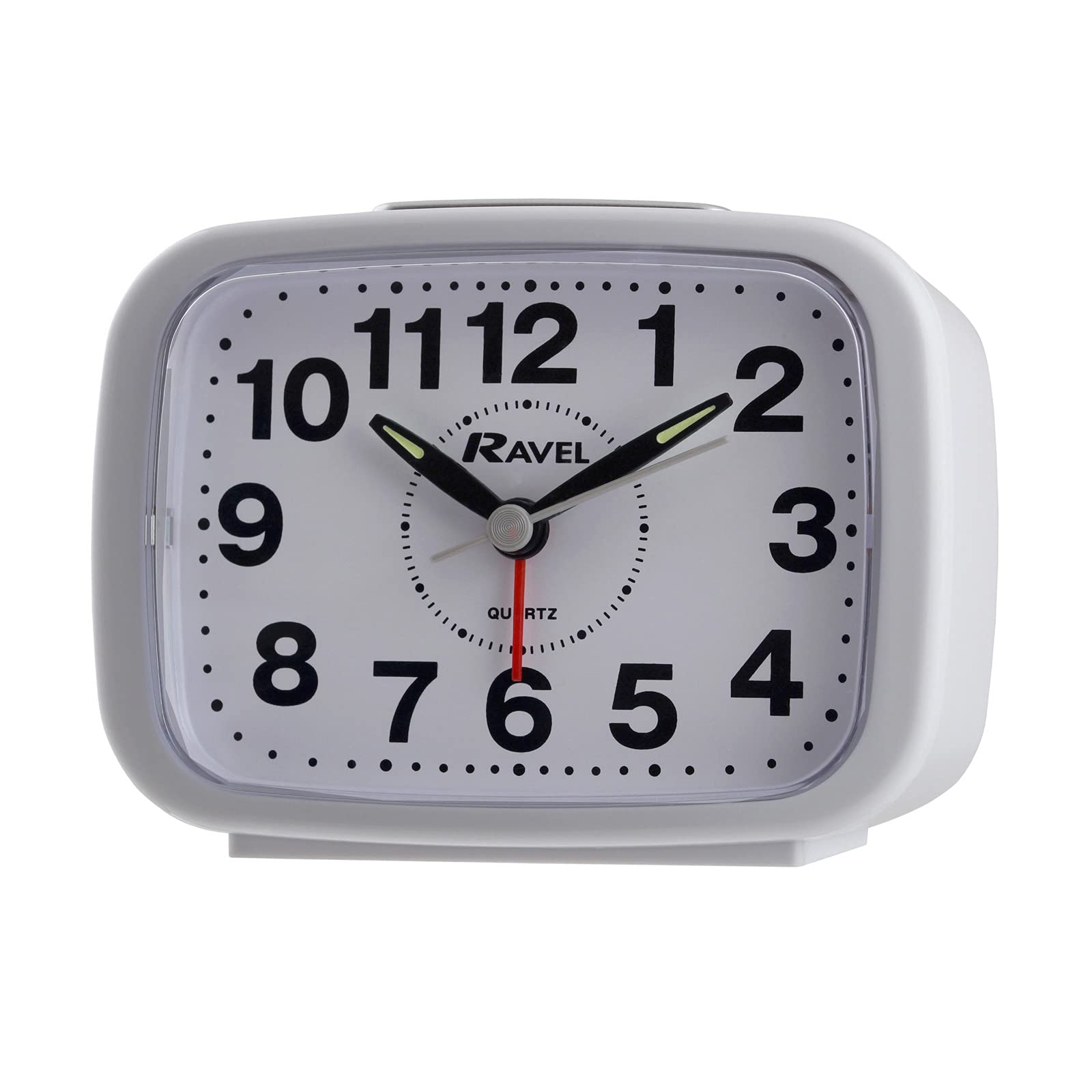 Ravel WHITE QUARTZ ALARM CLOCK RC008.04