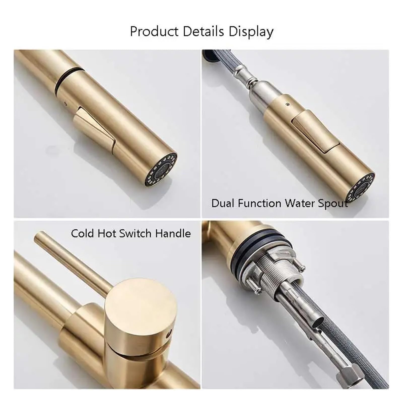 ISCBAFYX Grifo de Cocina extraíble Giratorio de 360 ​​Grados - Grifo Monomando para Agua fría y Caliente