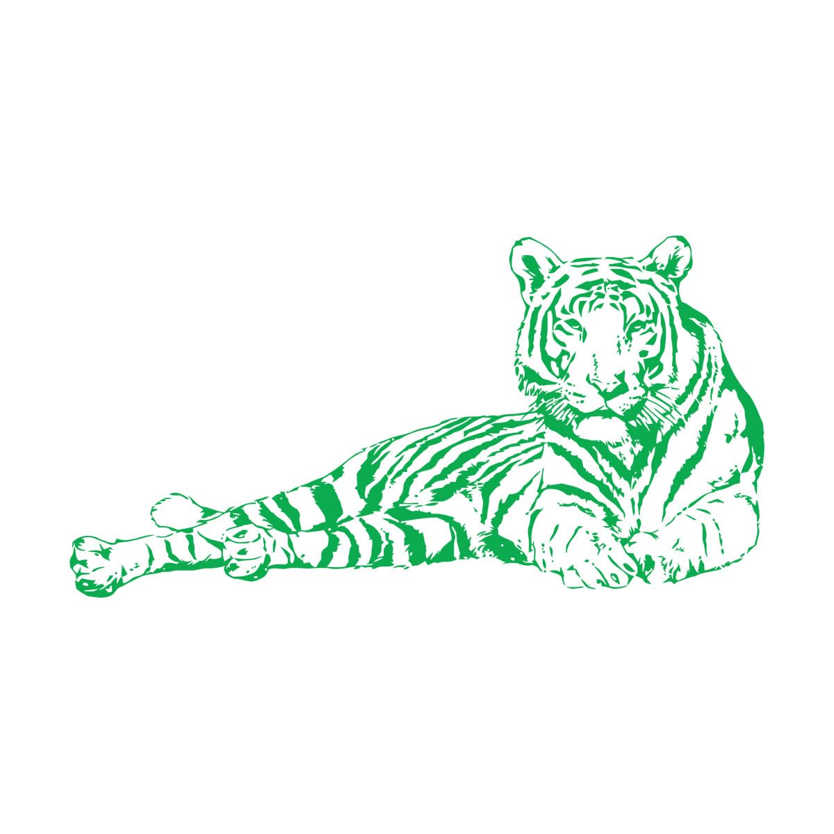 Sleeping Tiger Beast Animal Wall Sticker Bedroom Kid Room Safari Africa Jungle Animal Tiger Wall Decal Playroom Vinyl Extra Large - 74x142cm — image 1