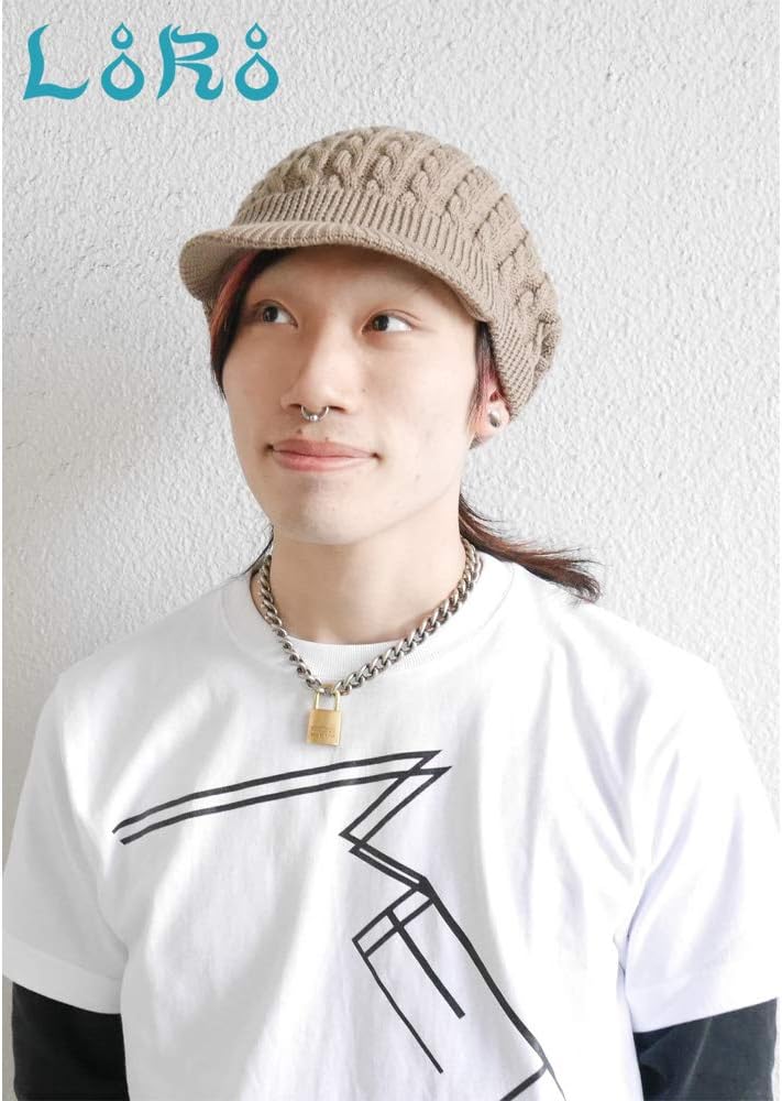 [ローロ] 帽子 ケーブルニットキャスケット フリーサイズ 秋冬 ニット帽 キャスケット レディース メンズ ユニセックス 耳まで被