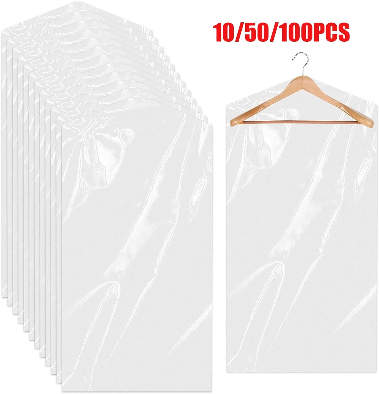 Housses de vêtements en plastique transparent