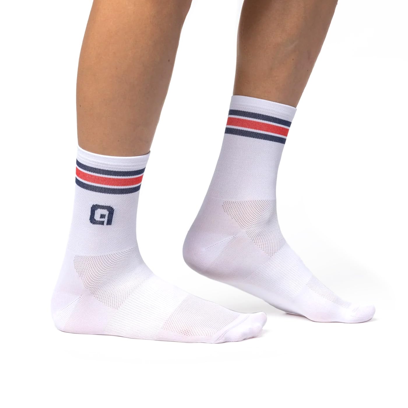 Alé Unisex British Cycling Official Prime Q-Skin 12cm Cycling Socks, White, S (36-39 EU)