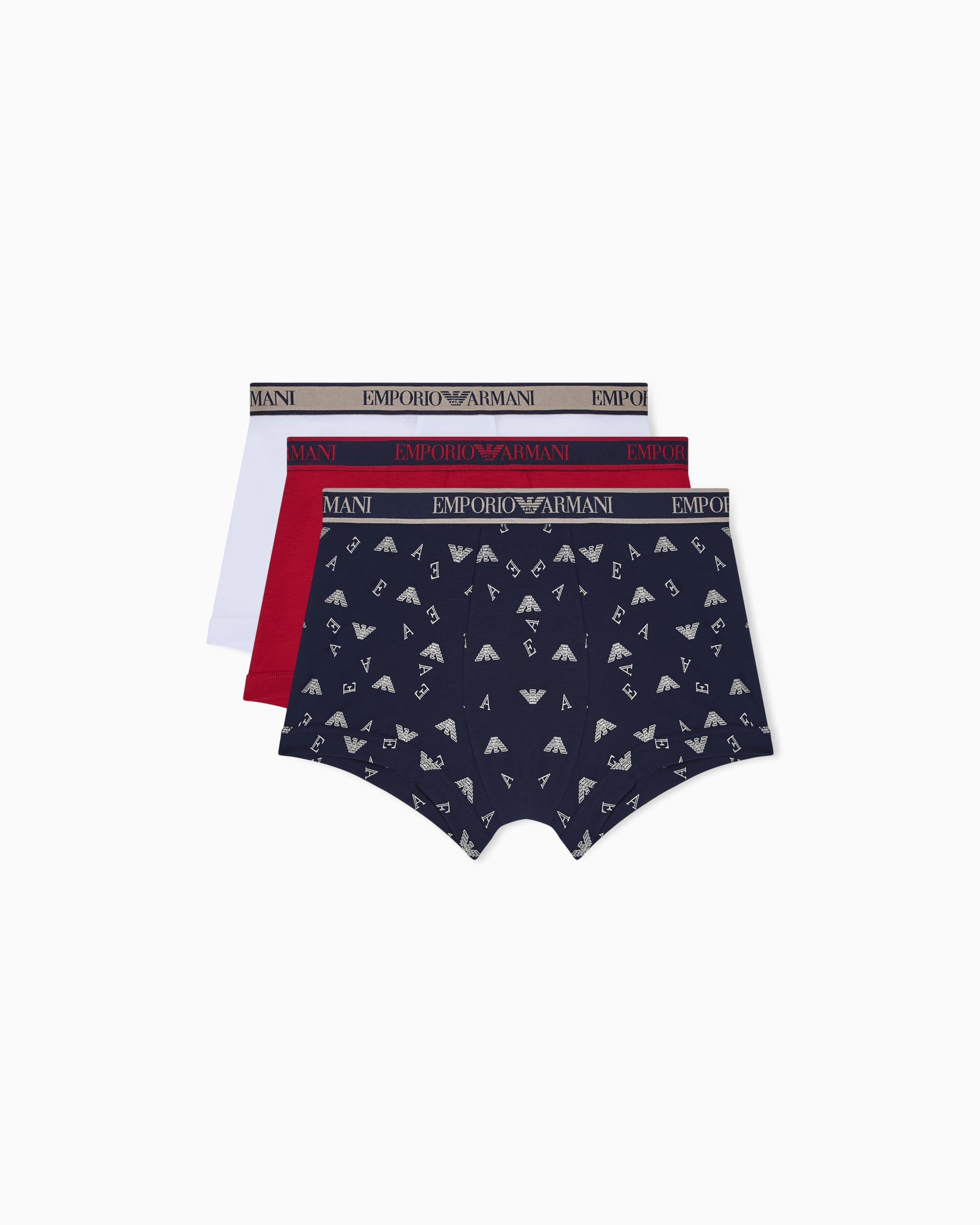 Emporio Armani Men's CORE Logoband 3-Pack Trunk Red L