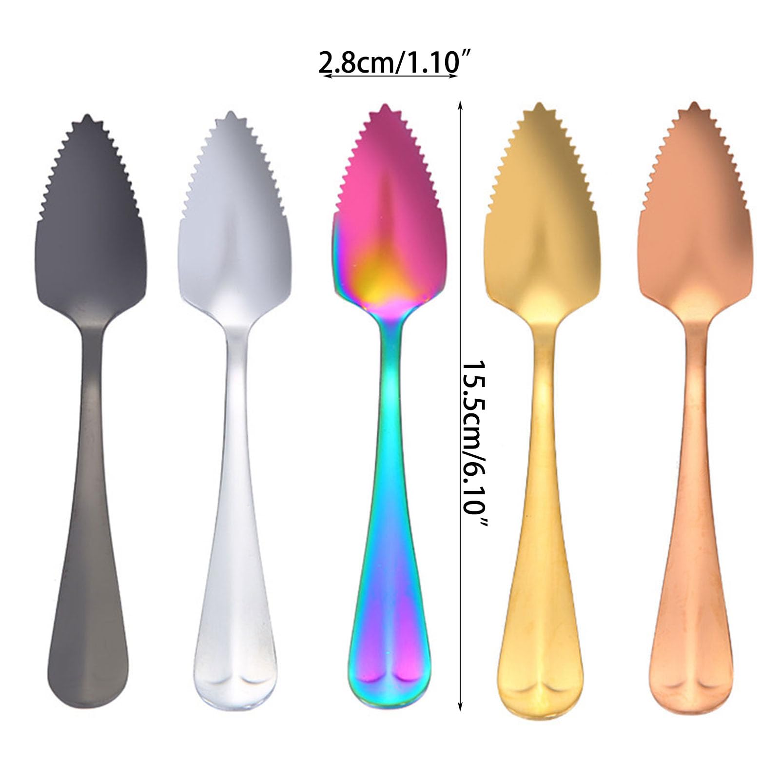 Cucchiaio Per Pompelmo In Acciaio Inox - Con Bordo Seghettato, Per Agrumi, Anguria, Gelato - Foto 6