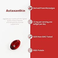 Vista 5 de Premium Astaxanthin Supplements 12mg， Softgels 120 Servings, Supports Immune, Skin, Eye & Joint Health-Non-GMO, Gluten-Free, Microalgae Extract
