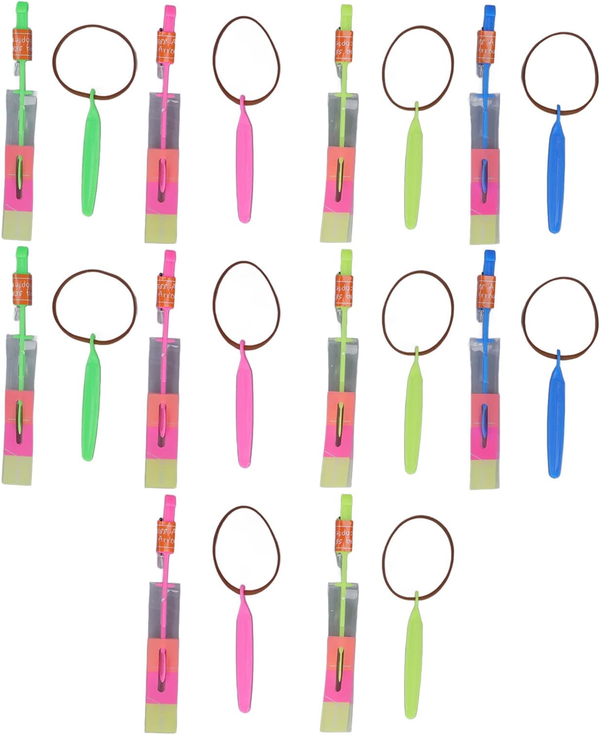 RiToEasysports 10pcs LED Slingshot Toy, Colored LED Light Catapult bamboos Dragonfly Slingshot with Handle for Children Children'S Outdoor Entertainment