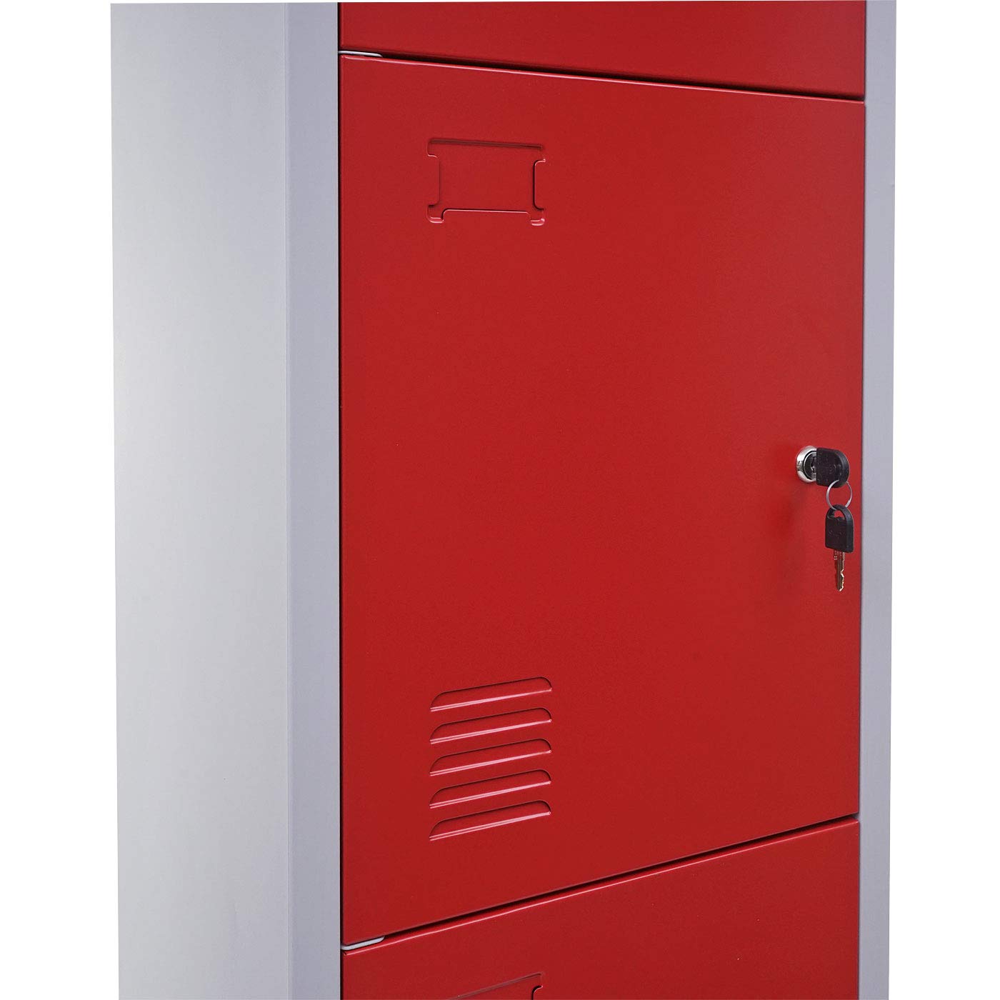 Mendler Boston T163, szafka z szafką na wartość, metalowa, 180 x 38 x 45 cm, czerwona