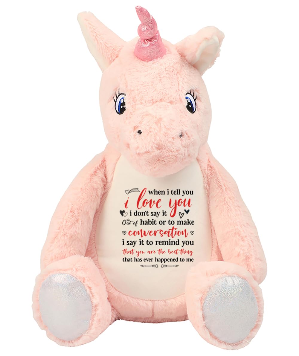Getagift When I Tell You I Love You I Don't Say It Out of Habit, Valentine's Day Gift, Soft Toys, Teddy Bear. (Unicorn Pink)