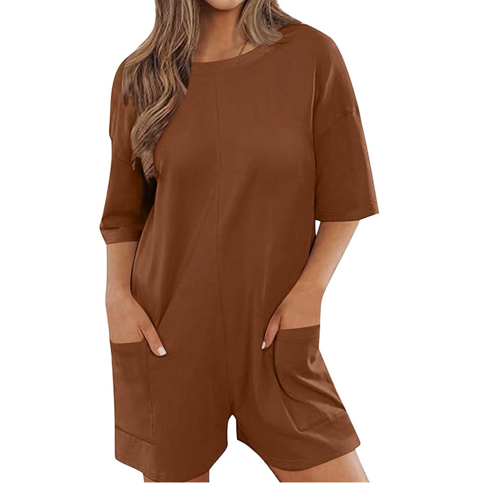 Summer Rompers for Women 2026 Spring Flowy Dressy Casual Petite Jumpsuits Beach Comfy Linen Athletic Overalls