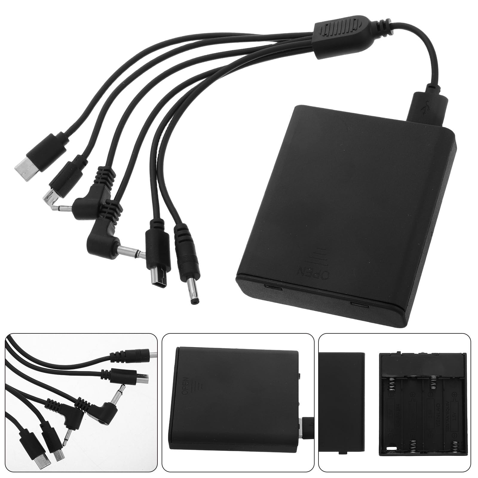 HEMOTON Caja de Batería de Emergencia para Caja de Seguridad y Cerraduras Electrónicas, Portátil Plástico Negro con Larga Duración de Batería
