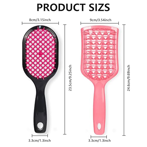 Miniatura 5 de Aaiffey Cepillos para desenredar el cabello, cepillo de pelo sin torcer, cepillo antiestático para el cuero cabelludo, con cerdas flexibles para