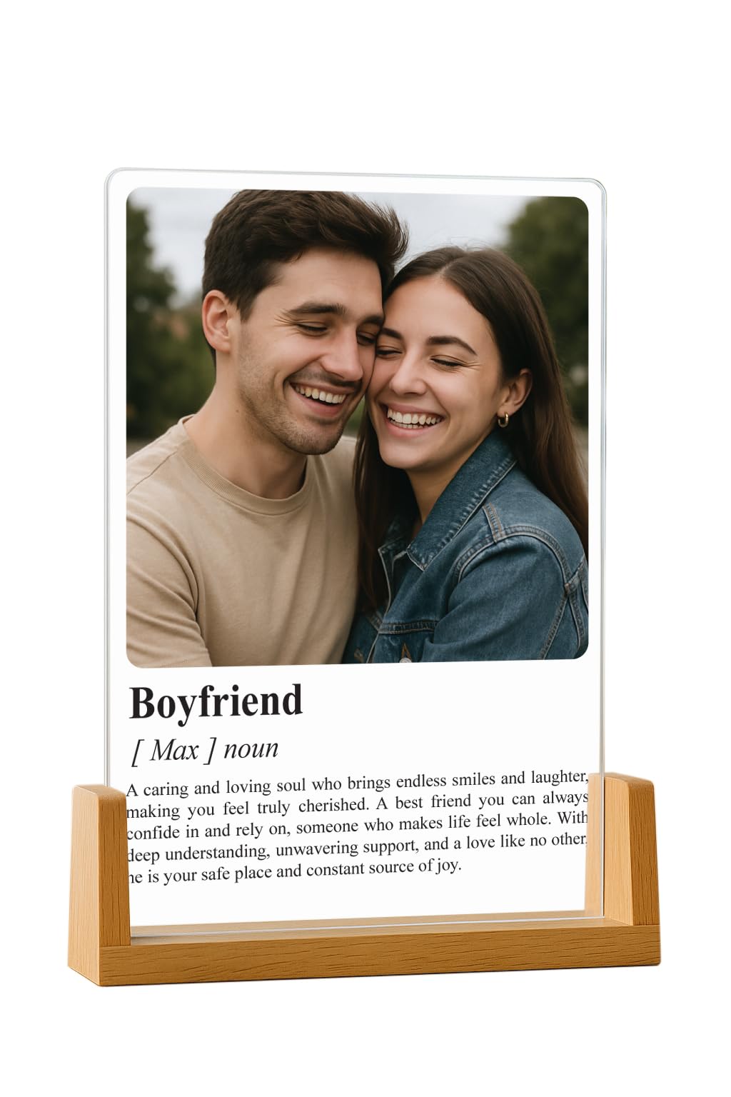 Crafted Memories Personalised A5 Acrylic Definition Plaque with Photo, Custom Plaque Gift for Loved Ones, LED Acrylic Night Light Powered by USB