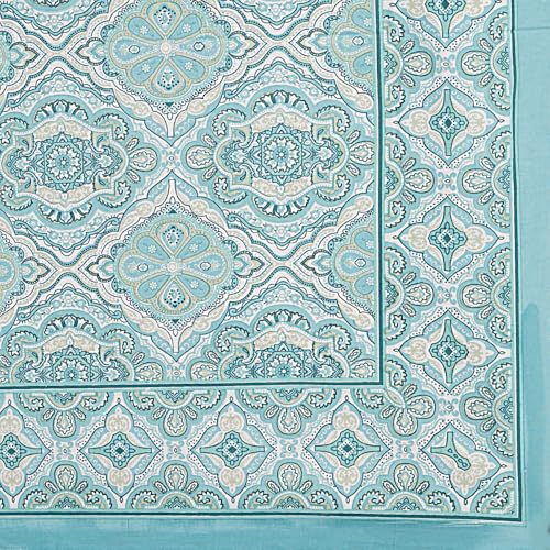 Image of Living Roots Jaipuri Hand Block Print Double Cotton Bedsheet & 2 Pillow Covers, for Mattress Upto 8 inches Thick, No Colour Bleeding, Blue Colour, Super King Size 96 * 104 inches, 150TC (579-C)