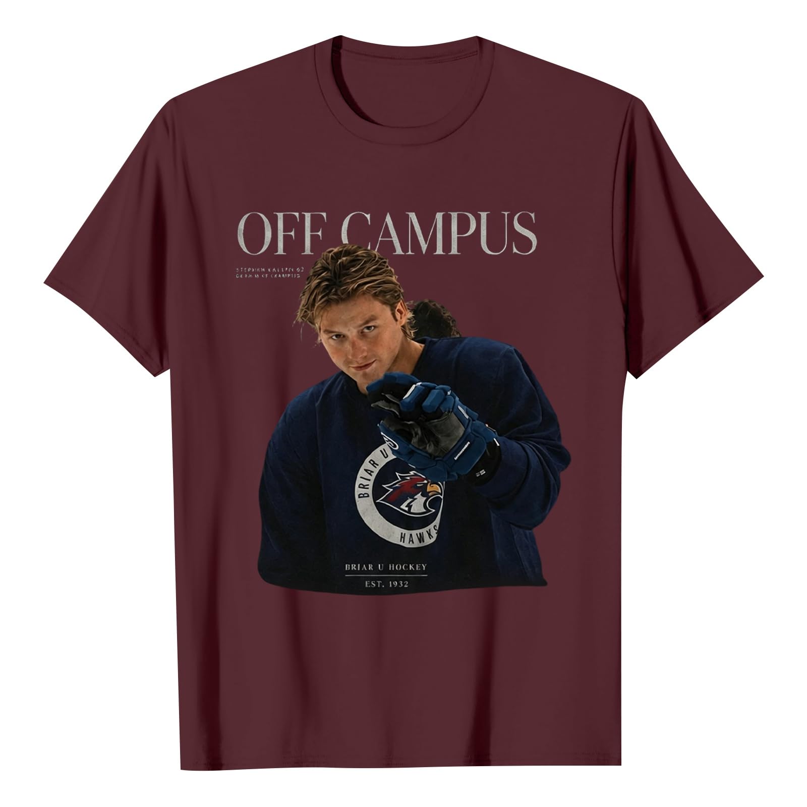 Briar U Shirt Graham 44 & Logan 22 & Tucker 46 & Di Laurentis 66 Off Campus Shirts Unisex Short Sleeve Briar University Shirts Sports Inspired Hockey Theme Tshirts Off Campus Merch for Fans