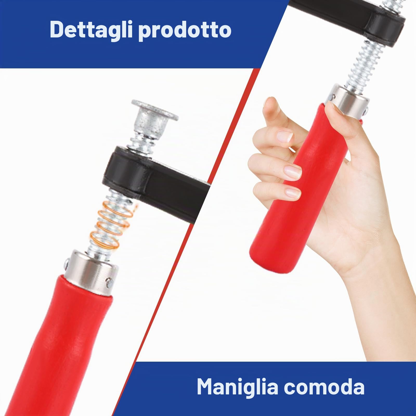 Set di 6 morsetti a vite, con apertura 150 mm/300 mm, per un fissaggio preciso, lavorazione del legno, fissaggio preciso di pezzi in legno