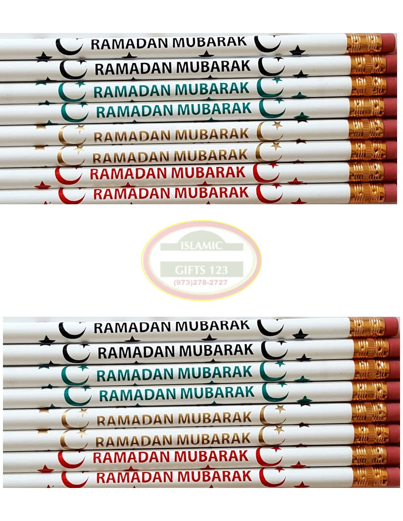 Ramadan Pencils [24 Pack] Mubarak Favors, Eid Gifts, Decoration, Muslim Gifts Wholesale