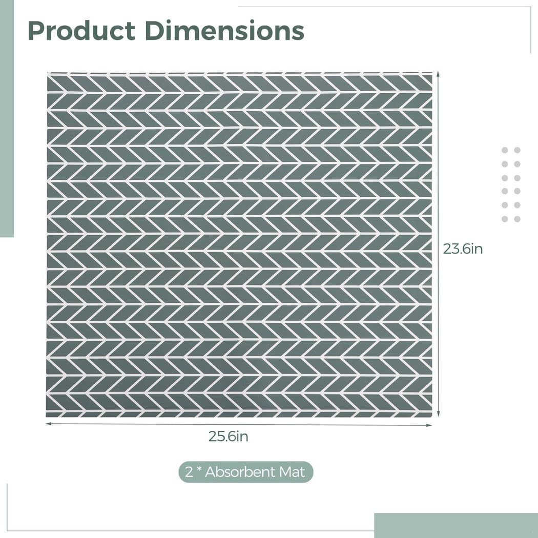 Lot de 2 housses pour lave-linge et sèche-linge en diatomite - 65,6 x 60,9 cm - Antidérapants et absorbants - Anti-poussière - Anti-rayures - Pour machine à laver