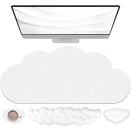 JIKIOU Cloud Wrist Rest and Mouse Pad Set: Ergonomic Comfort for Your Desk