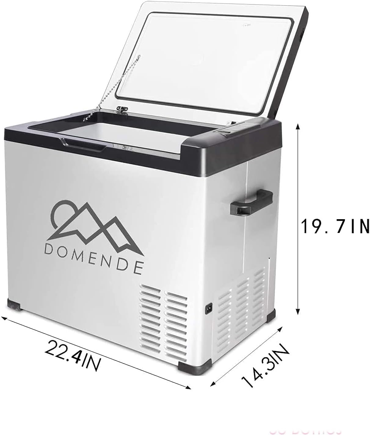Domende 12 Volt Portable Refrigerator 54 Quart Car Fridge with Compressor (-4 ºF to 68 ºF), Vehicle, Car, Truck, RV, Electric Cooler Freezer for Driving, Camping, Travel, Fishing, 12/24V DC Outdoor