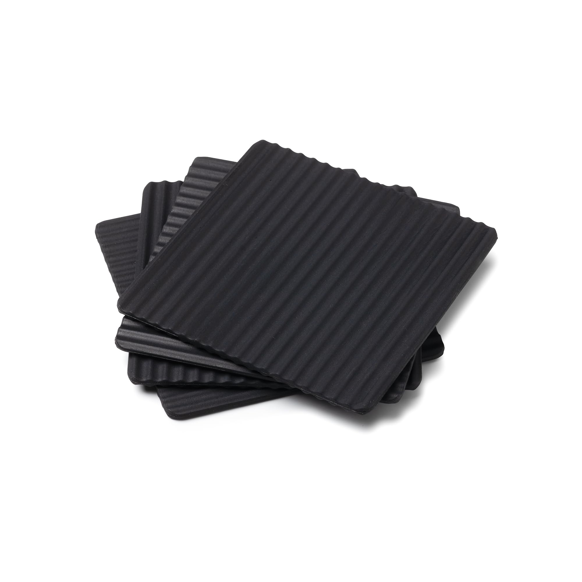 Zeal Silicone Coasters – Set of 4 Non-Slip, Water-Resistant Drink Mats for Coffee, Tea, Beer – Durable Bar Coasters, 10cm (Black)