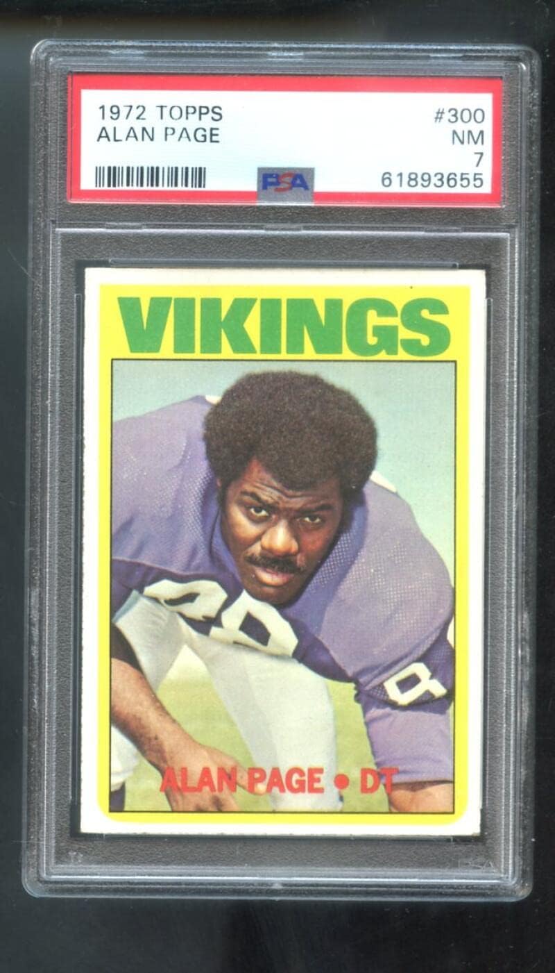 1972 Topps #300 Alan Page PSA 7 Graded Football Card HIGH NUMBER NFL Minnesota Vikings
