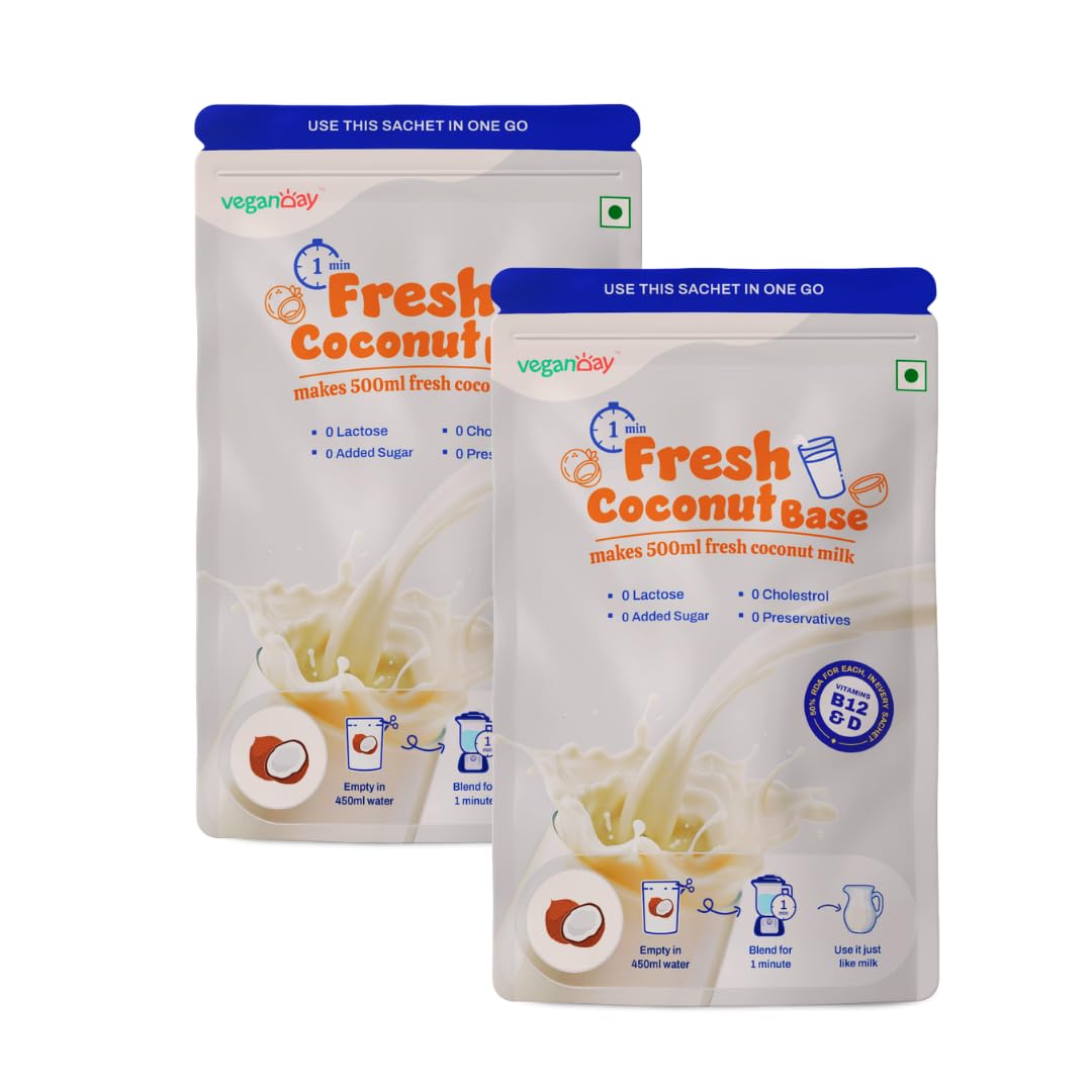 Veganday Fresh Coconut Drink | Plant Based Milk Substitute | Lactose Free & Cholesterol Free | Zero Sugar & No Preservatives (500mL x 2)-image-34