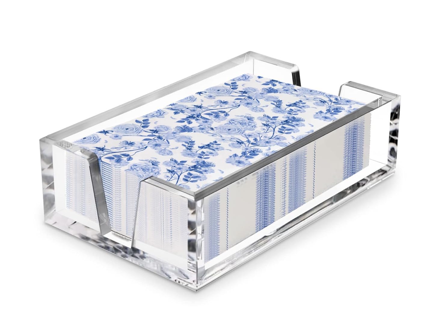 Acrylic Guest Towel Holder Tray for Bathroom – Napkin Holder for Disposable Paper Towels, Hand Towel Organizer for Vanity or Bathroom, Clear Bathroom Accessory, 8.7 x 5.2 x 2.5 Inch Size