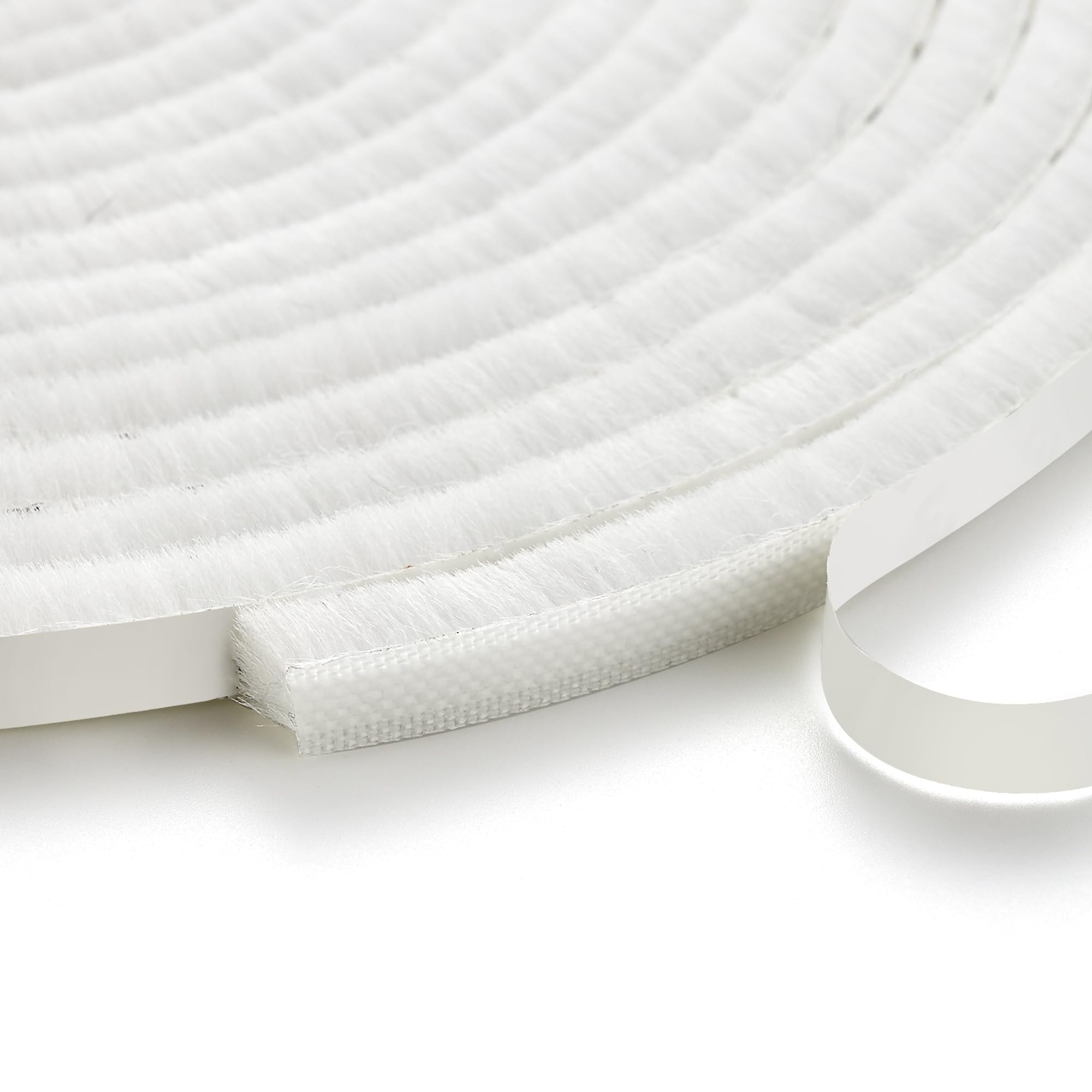 33 Ft Window Seal Strip, 0.6 inch x 0.35 inch Sliding Door Weather Stripping Window Seal, Pile Self Adhesive Window Weather Stripping,Door Noise Blocker, White