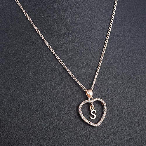 Preisvergleich Produktbild Halskette S - Romantische Liebe Anhänger Halskette Für Mädchen Frauen Strass Anfangsbuchstabe Halskette Alphabet Gold Kragen Trendy New Charms