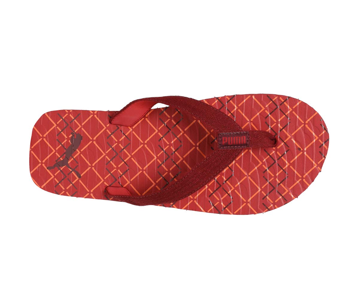 Puma Unisex Pomegranate-Ribbon Red-Shocking Orange Flip Flops Thong Sandals - 9 UK/India (43 EU)(4059507808264)