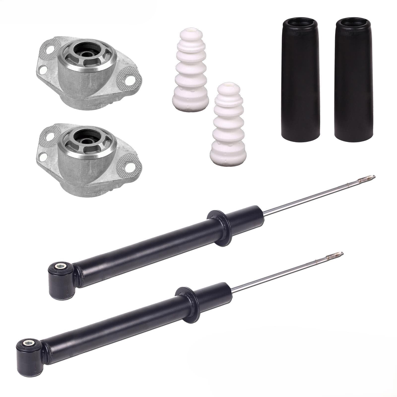 2 Gas Stoßdämpfer + Domlager hinten | 2x 63471670 + 2x 674712 + 915400 für A3 8P Golf 4 Bora Polo 6R